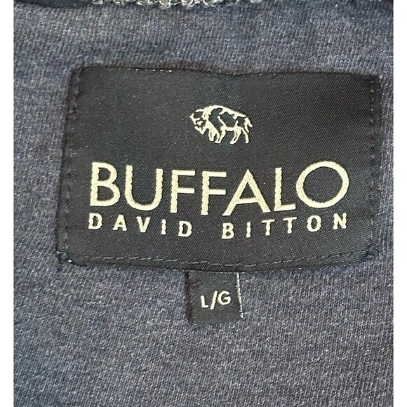Buffalo David Bitton Men's Large Full Zip Hooded Jacket Gray Blue - Picture 3 of 9